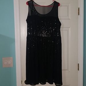 Lane Bryant knee length black dress